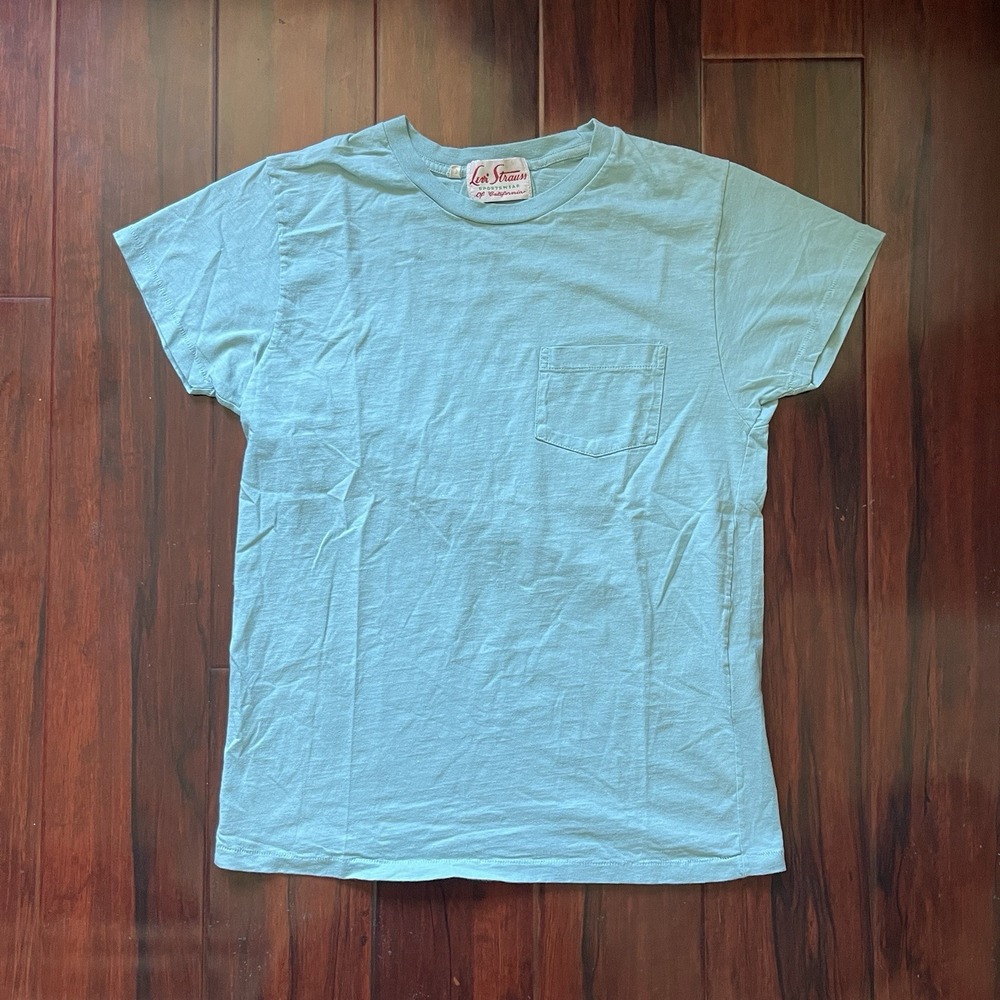 Levi's Vintage Clothing Sportswear Pocket Tee Teal 50s Single Stitch LVC Medium